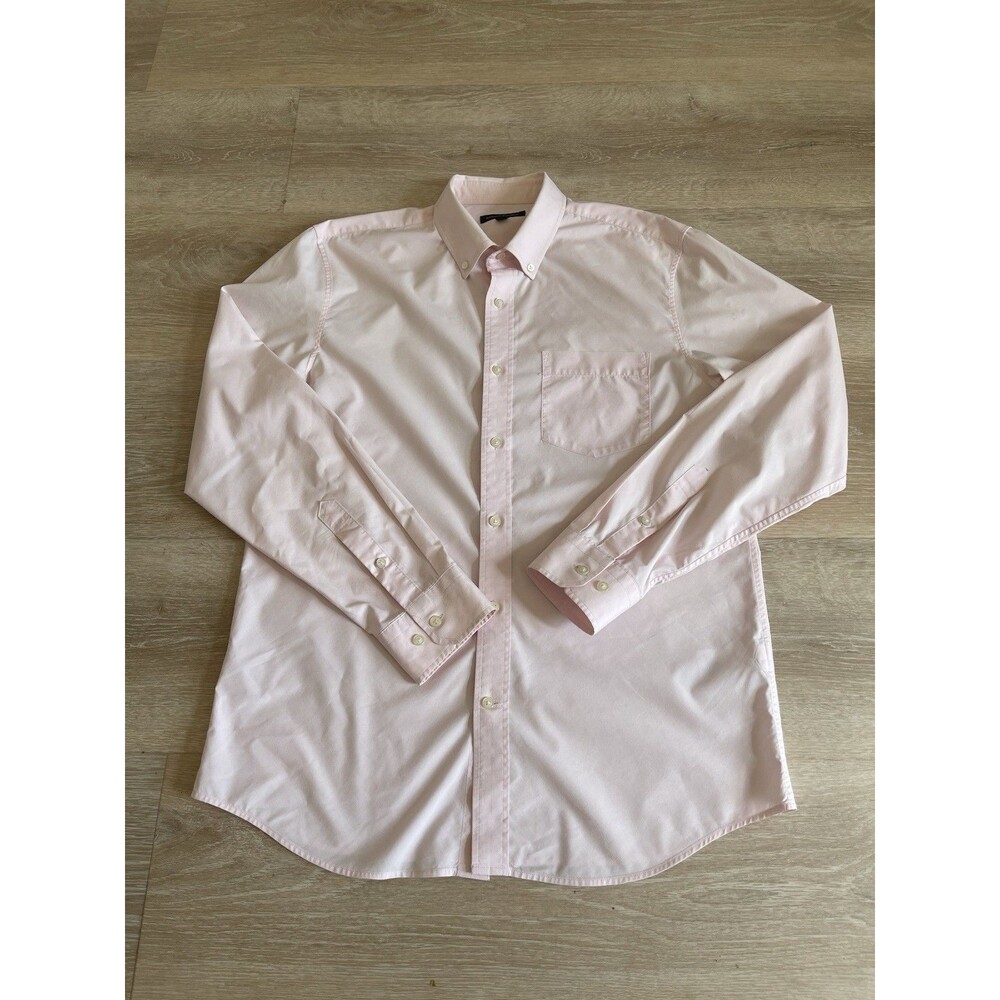 Banana Republic Men’s Stretch Cotton Button Up| Size Large Classic Fit Pink